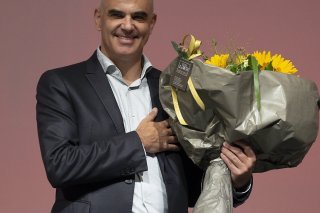 Le président de la Confédération Alain Berset a été fleuri pour son dernier congrès du PS comme conseiller fédéral.